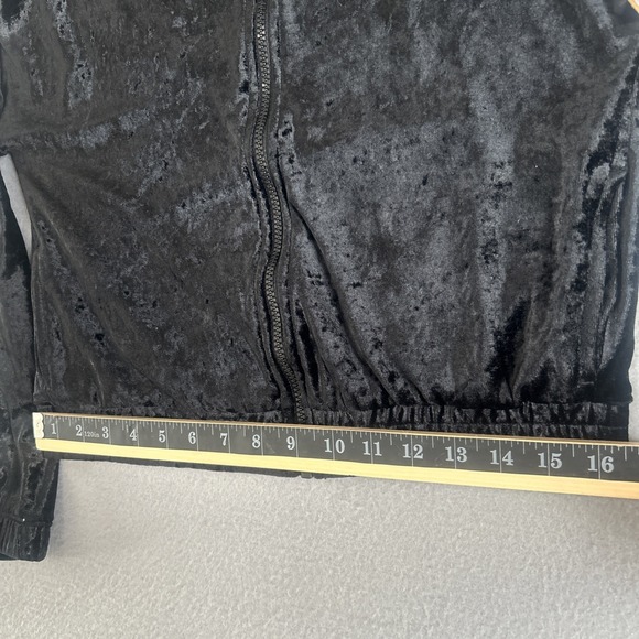 Vintage Nike Tracksuit Girls Large Black Velour Zip Up Track Set Logo Y2K - Picture 7 of 12
